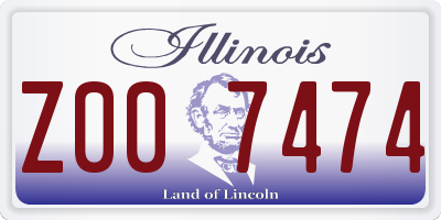 IL license plate Z007474