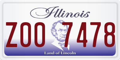 IL license plate Z007478