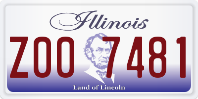 IL license plate Z007481