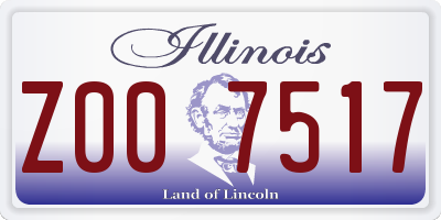 IL license plate Z007517