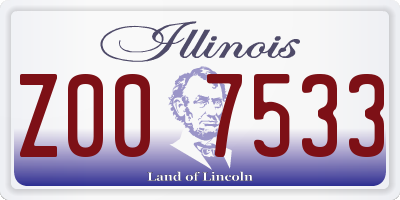 IL license plate Z007533