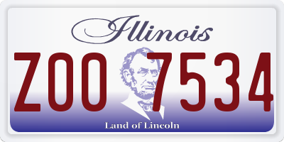IL license plate Z007534