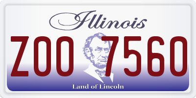IL license plate Z007560