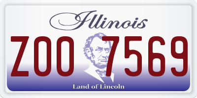 IL license plate Z007569