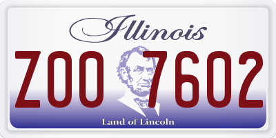 IL license plate Z007602