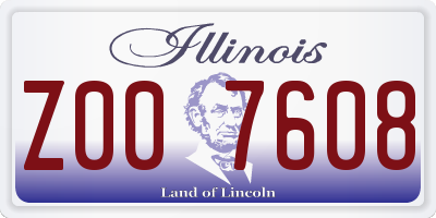 IL license plate Z007608