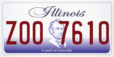 IL license plate Z007610