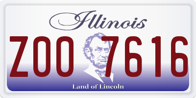 IL license plate Z007616