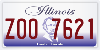 IL license plate Z007621