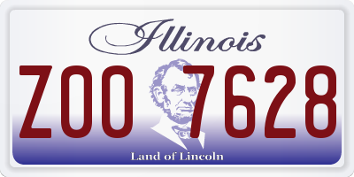 IL license plate Z007628