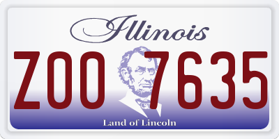 IL license plate Z007635