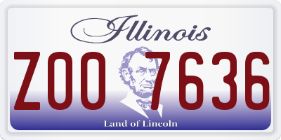 IL license plate Z007636