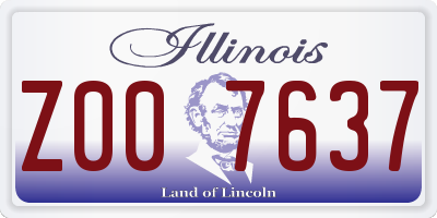 IL license plate Z007637