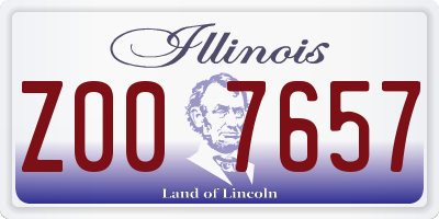 IL license plate Z007657