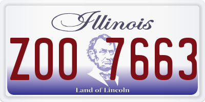 IL license plate Z007663