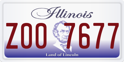 IL license plate Z007677