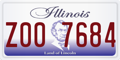 IL license plate Z007684