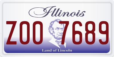 IL license plate Z007689