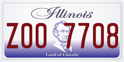IL license plate Z007708