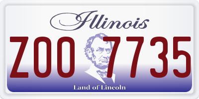 IL license plate Z007735