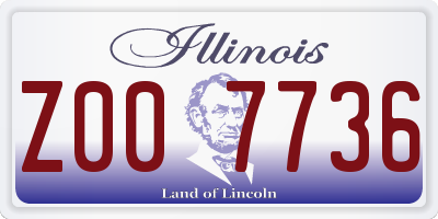 IL license plate Z007736