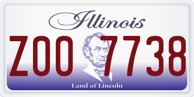 IL license plate Z007738