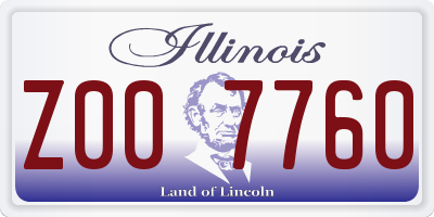 IL license plate Z007760
