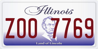 IL license plate Z007769