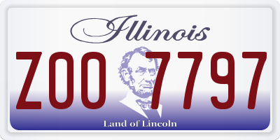 IL license plate Z007797