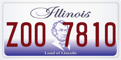 IL license plate Z007810