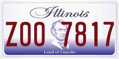 IL license plate Z007817