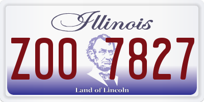 IL license plate Z007827