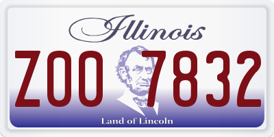 IL license plate Z007832