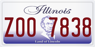 IL license plate Z007838