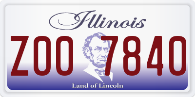 IL license plate Z007840