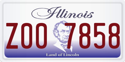 IL license plate Z007858
