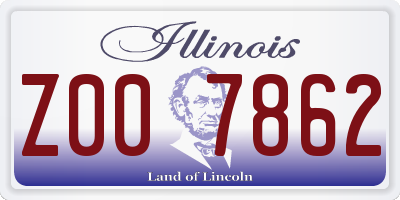 IL license plate Z007862