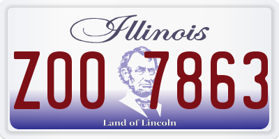 IL license plate Z007863