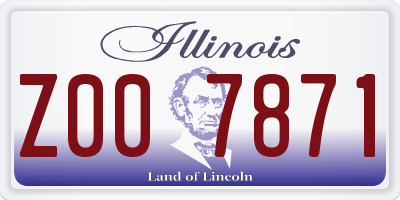 IL license plate Z007871