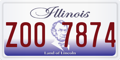 IL license plate Z007874