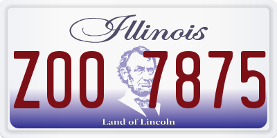 IL license plate Z007875