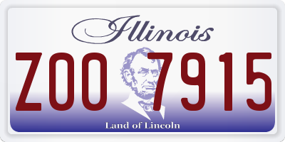 IL license plate Z007915