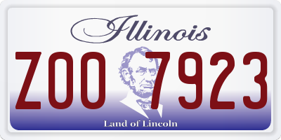 IL license plate Z007923