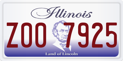 IL license plate Z007925