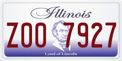 IL license plate Z007927