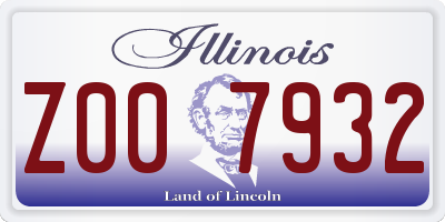 IL license plate Z007932