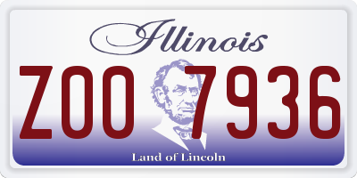 IL license plate Z007936