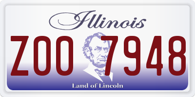 IL license plate Z007948