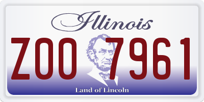 IL license plate Z007961