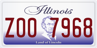 IL license plate Z007968